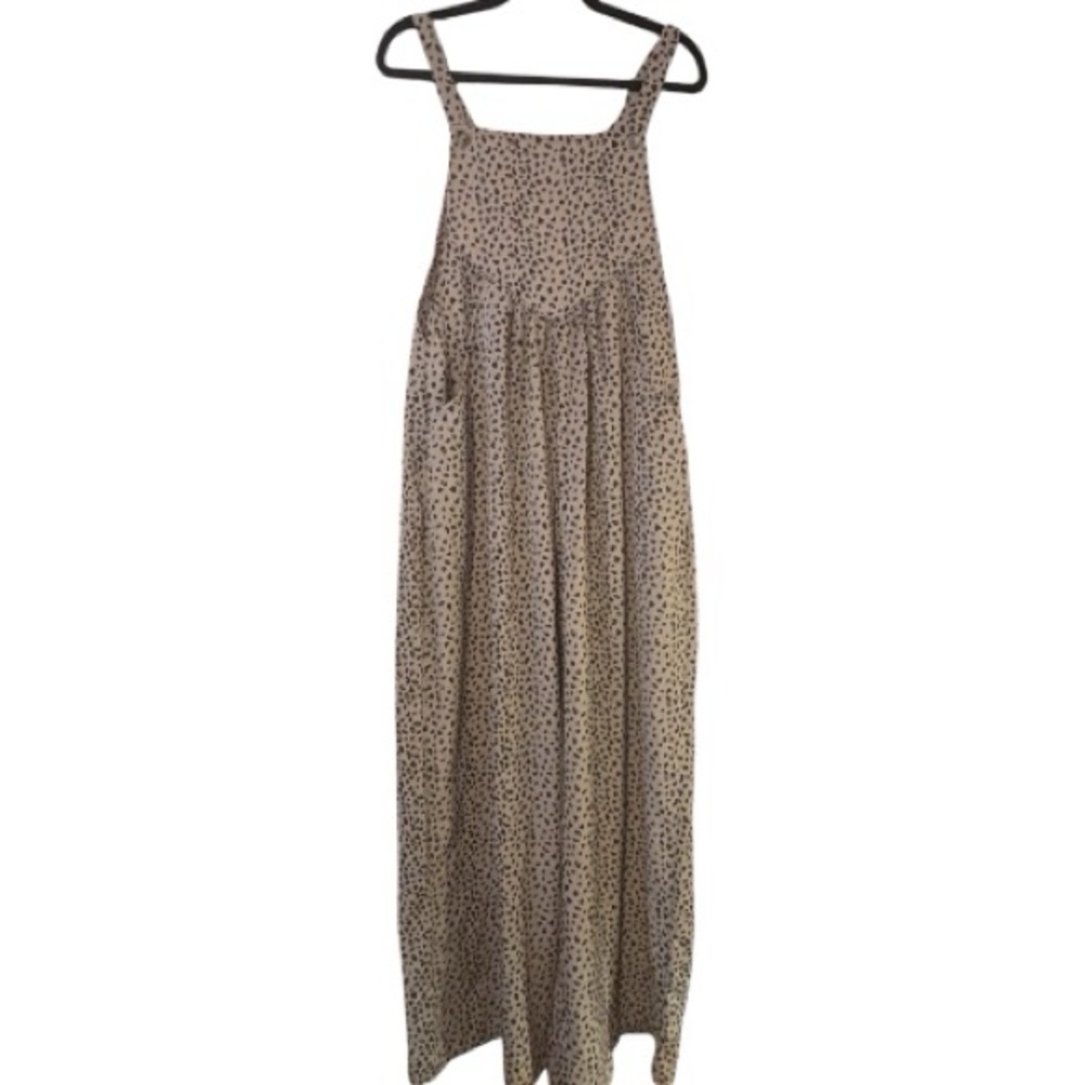 Chic Tan Polka Dot Maxi Dress